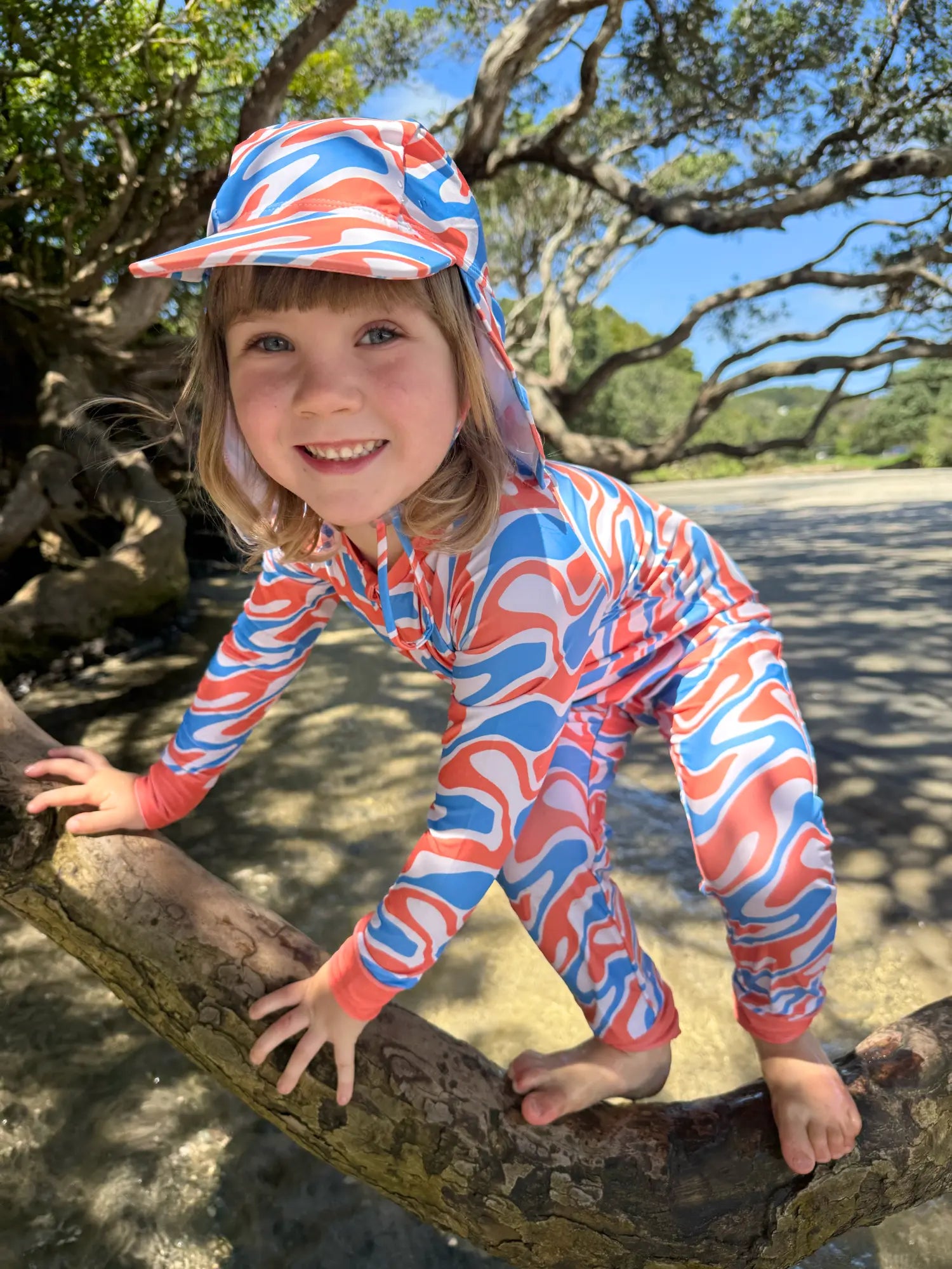 END OF LINE DESIGNS - Big Kids Full Coverage Swimsuit