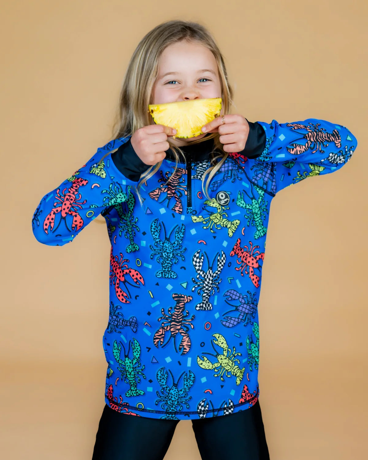 Crazy Claws kids long sleeve rash top, photo 2 – bright UPF50+ rash vest by Cucumber Cool