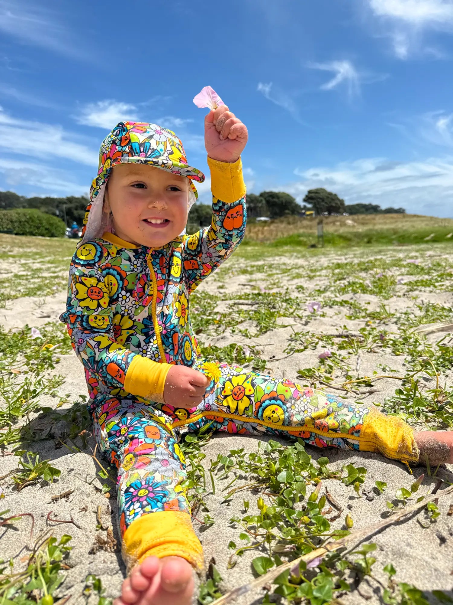 Full Coverage Swimsuit - Flower Friends