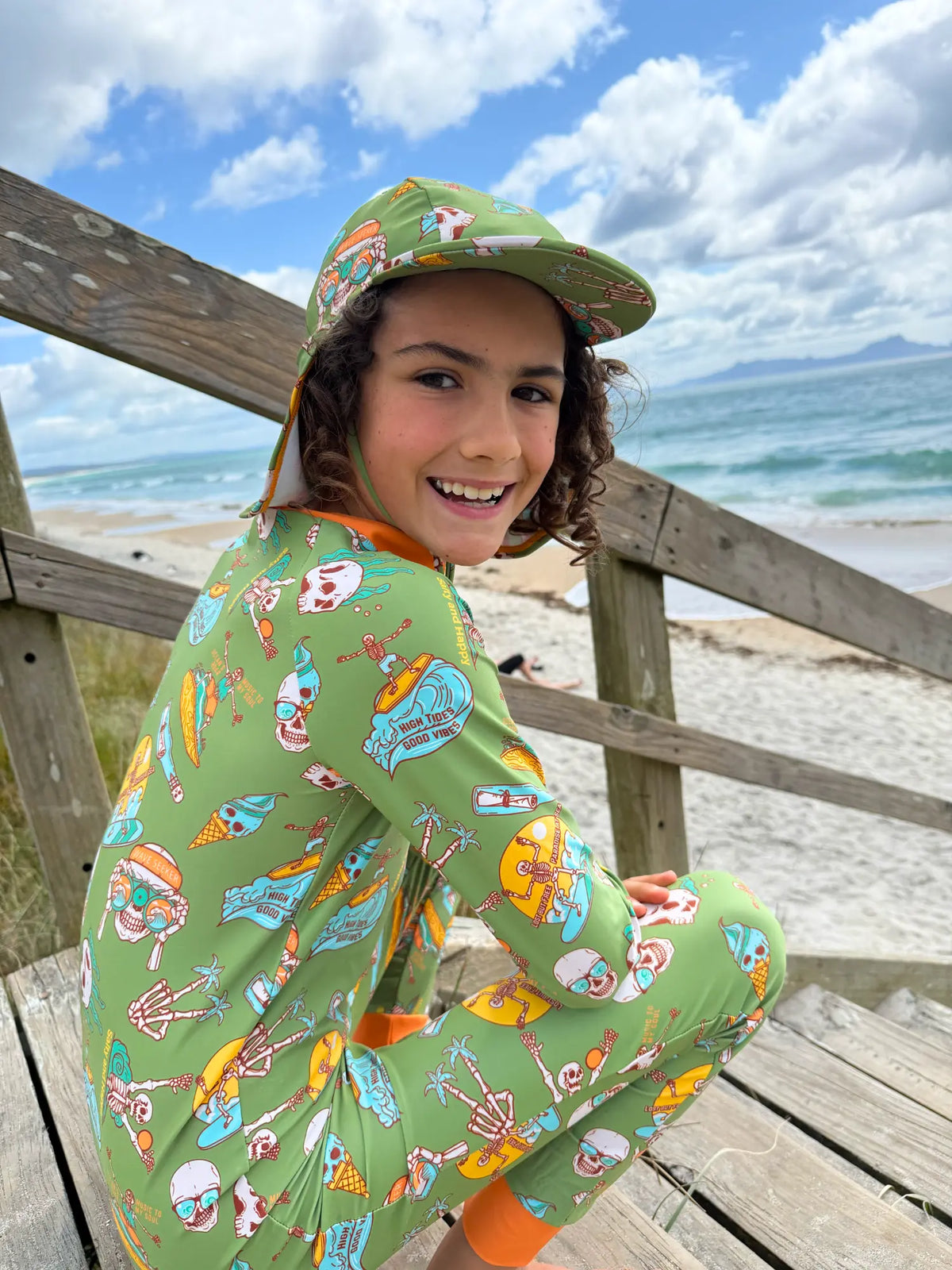 END OF LINE DESIGNS - Big Kids Full Coverage Swimsuit